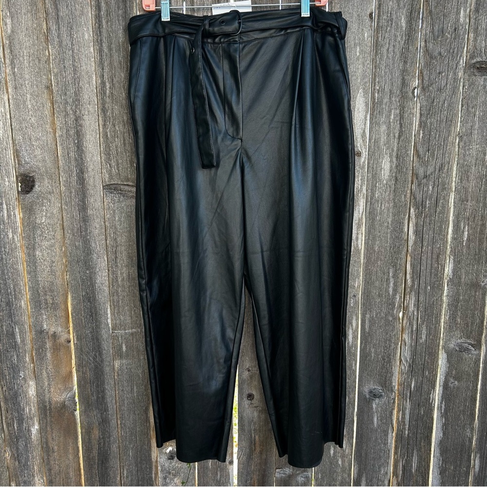 Mark Alan New York Black Faux Leather Pants Size 1X